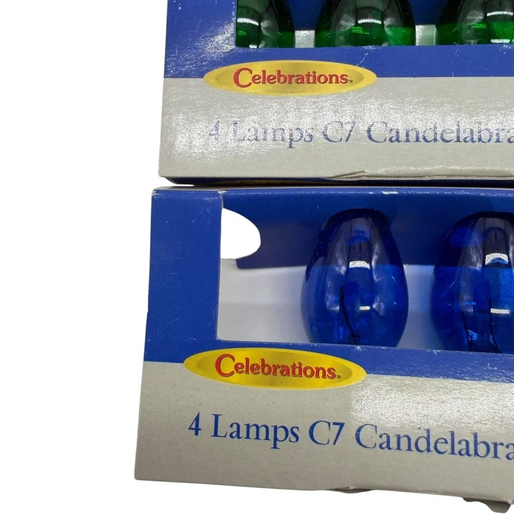 Celebrations C7 Candelabra‎ Base 5 Watt Replacement Bulbs 6 Packs Mixed Used